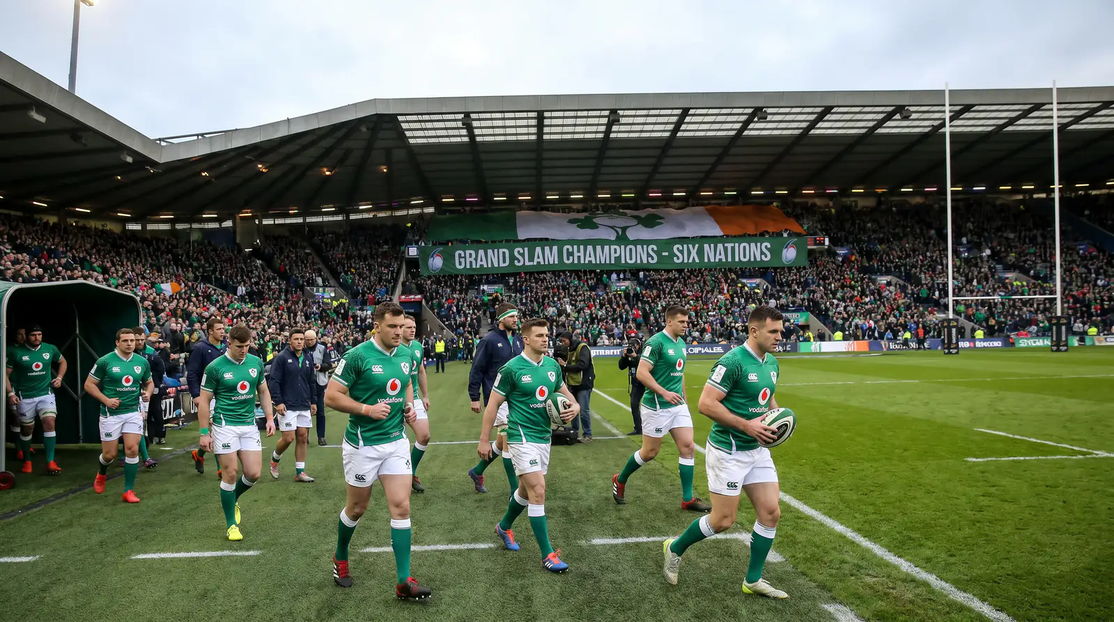 Six Nations team walking out at home stadium chasing Grand Slam