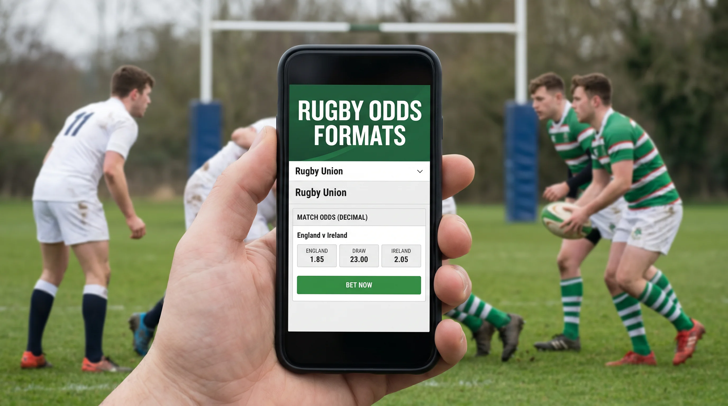 Rugby decimal odds displayed on mobile sportsbook interface