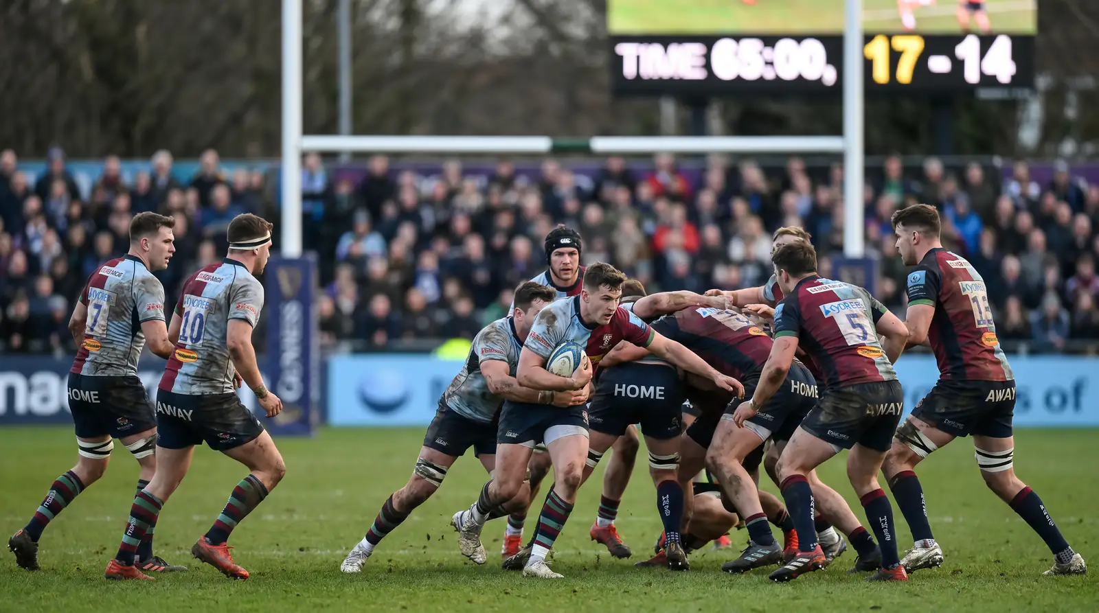 Live rugby second-half action affecting winning margin market
