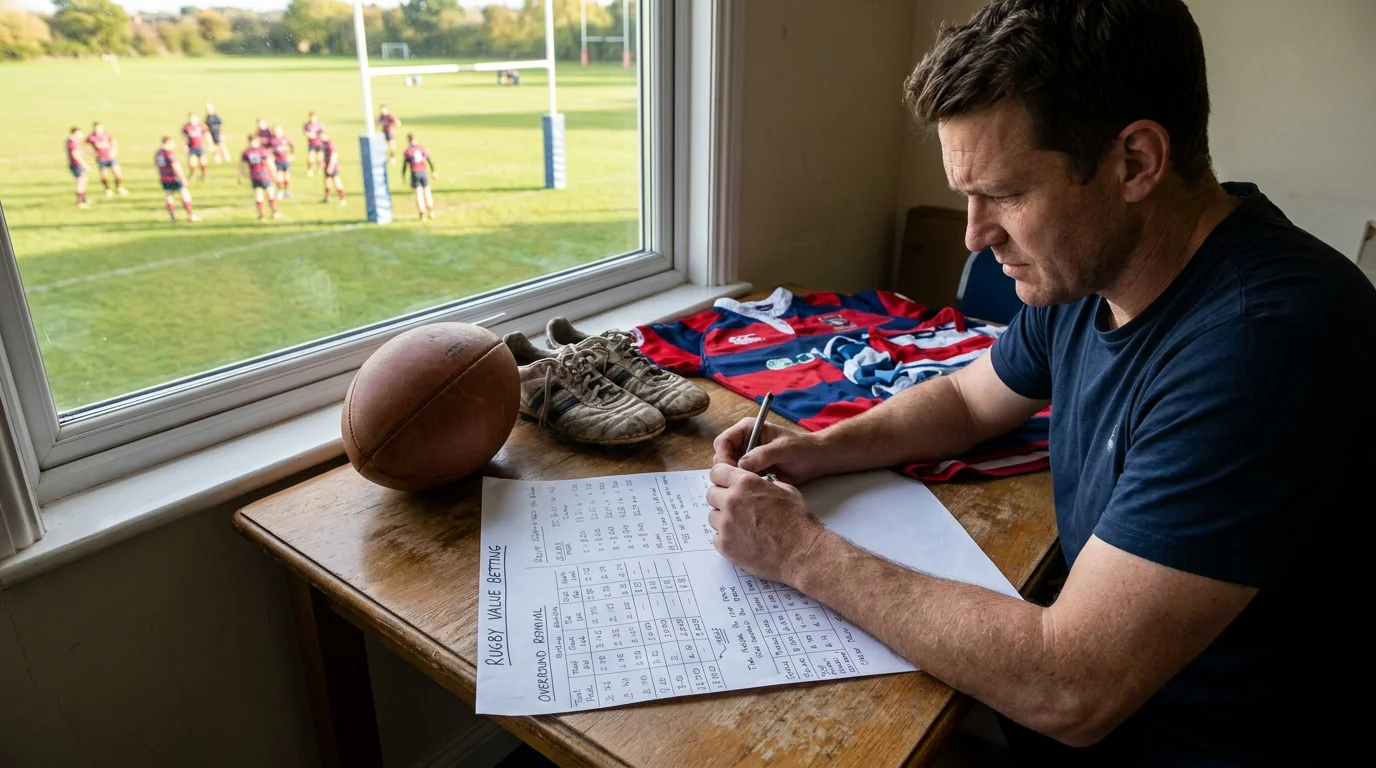 Rugby bettor working through overround removal on paper sheet