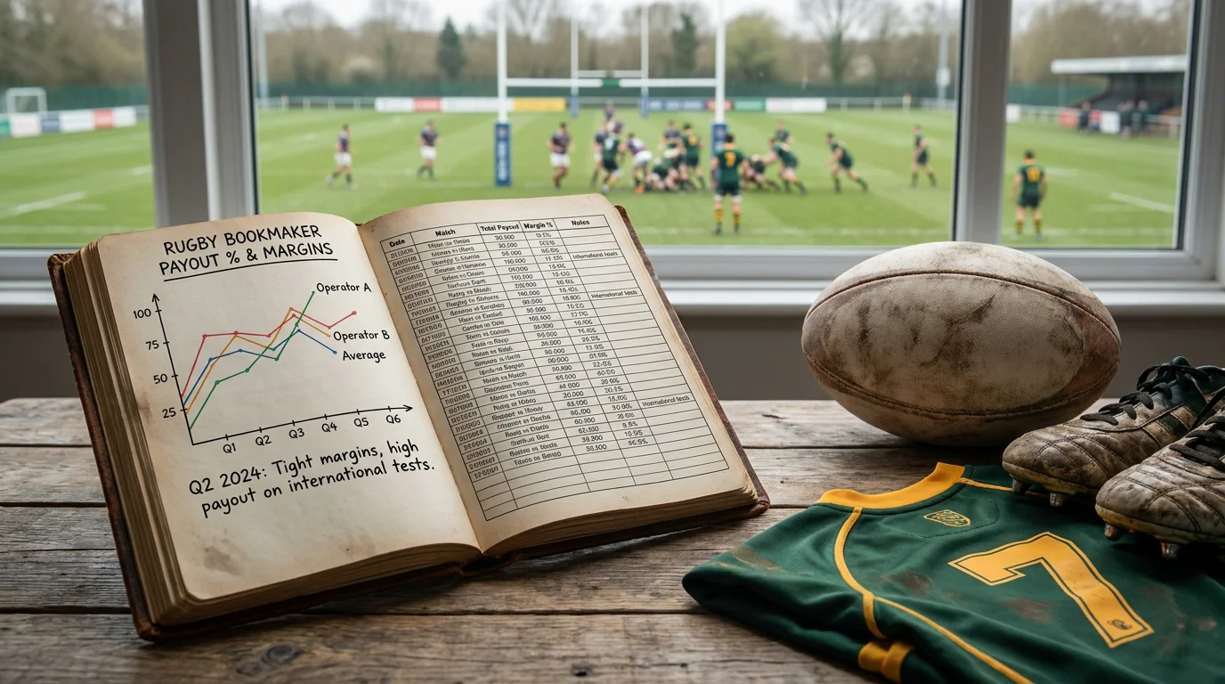 Rugby payout tracking journal showing operator margins over time