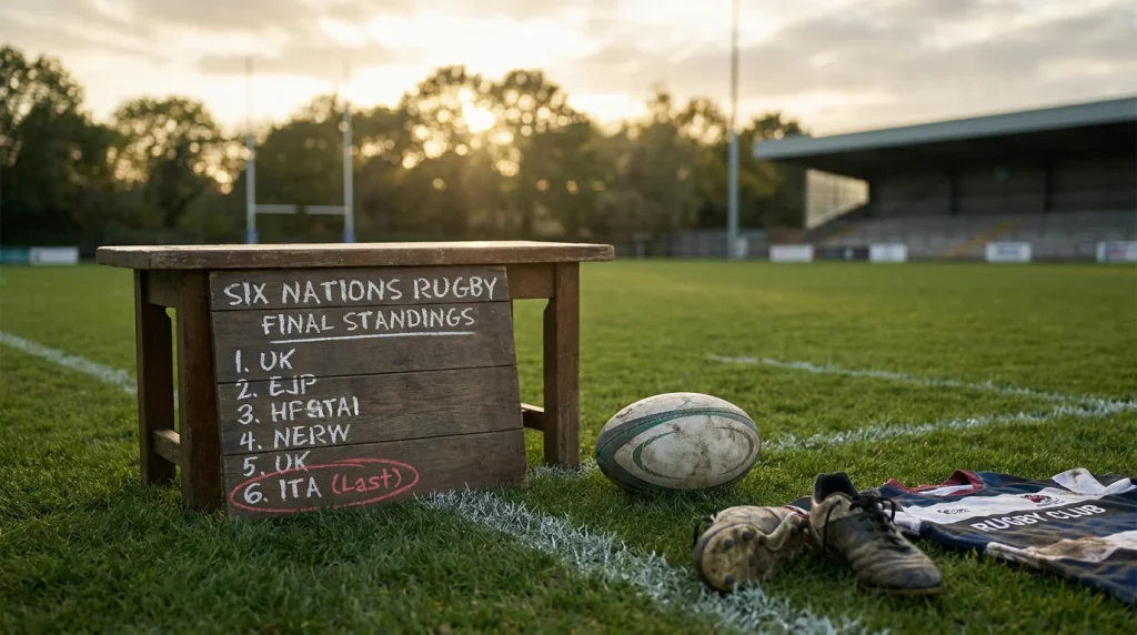 Six Nations final standings table highlighting last-place finish