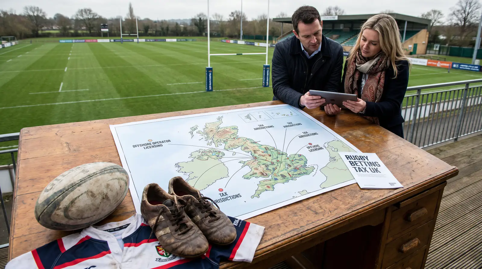Map showing UK rugby bettor and offshore operator licensing context