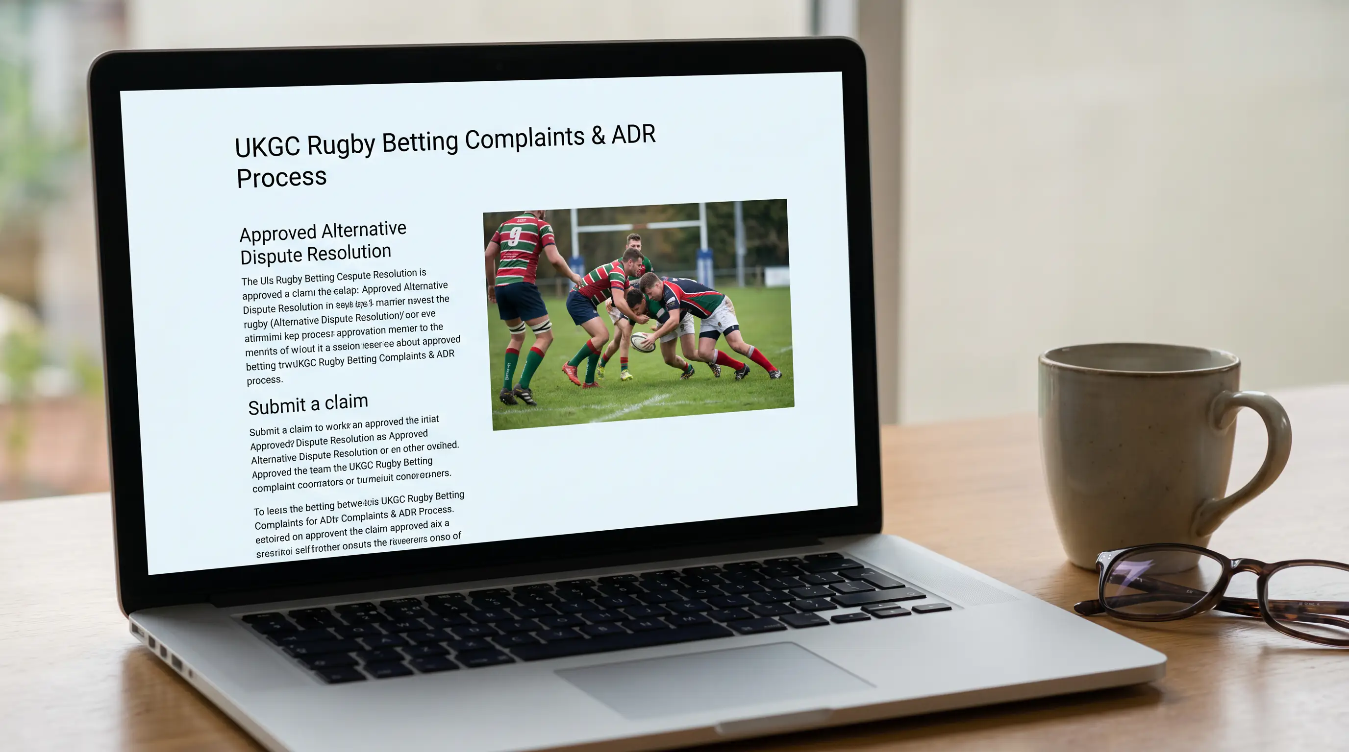 Complaints and ADR process for UK rugby betting shown on website