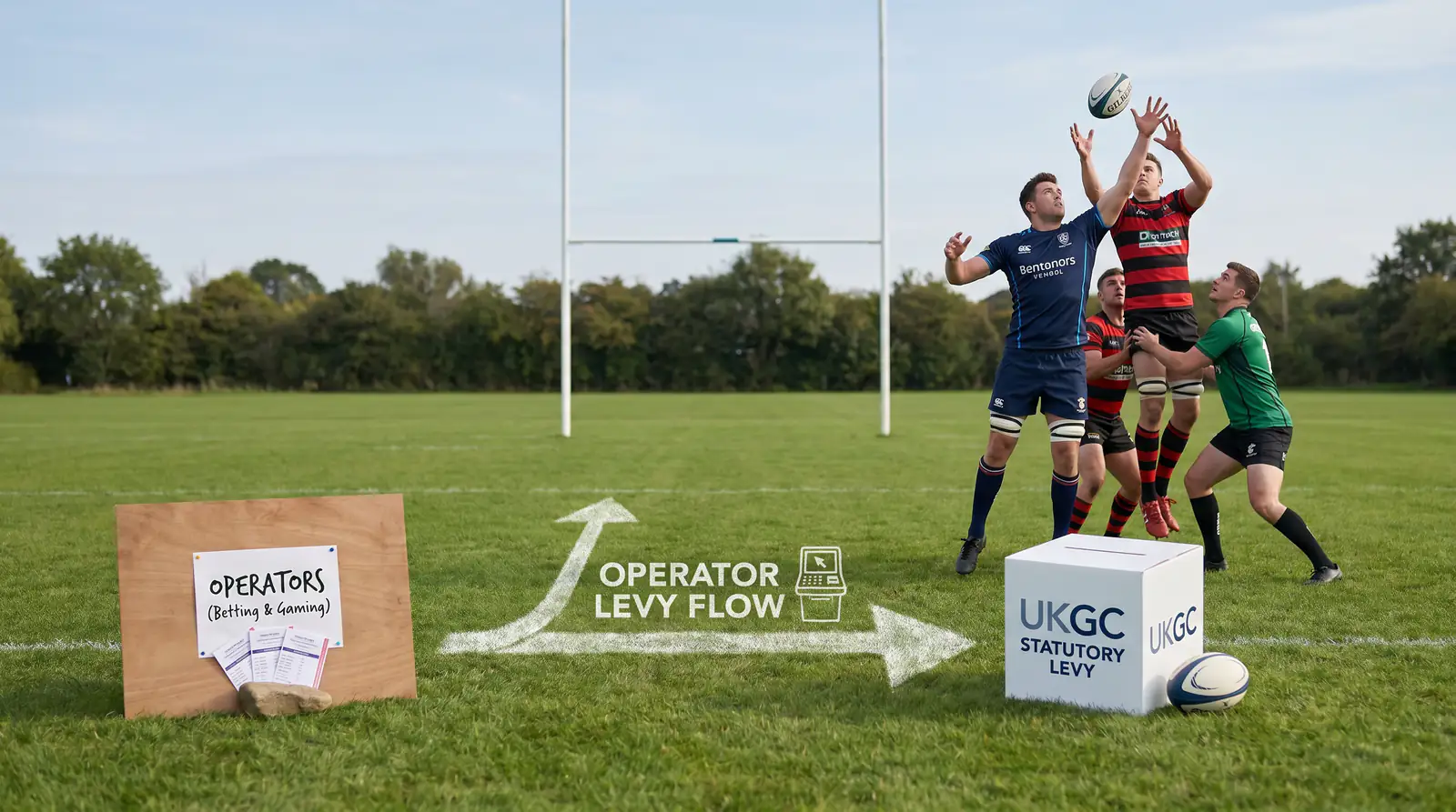 Simple illustration of UKGC statutory levy flow from operators