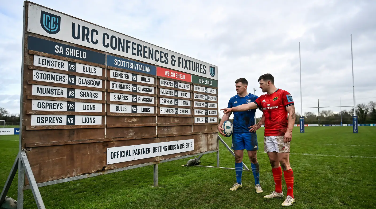 URC fixture board showing conferences and cross-border match-ups