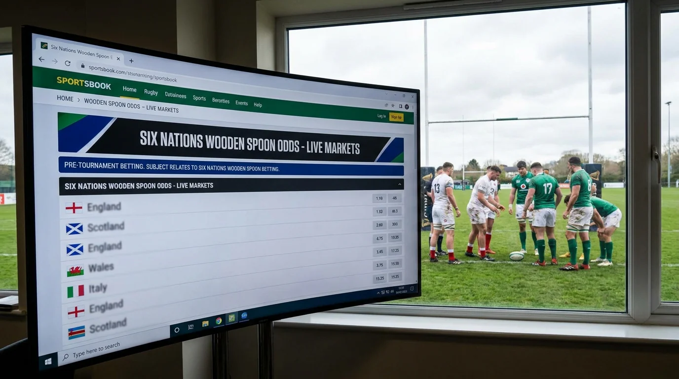Pre-tournament Wooden Spoon odds page on sportsbook screen